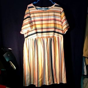 Ladies Light weight Multi Clr Summer Dress Stripes